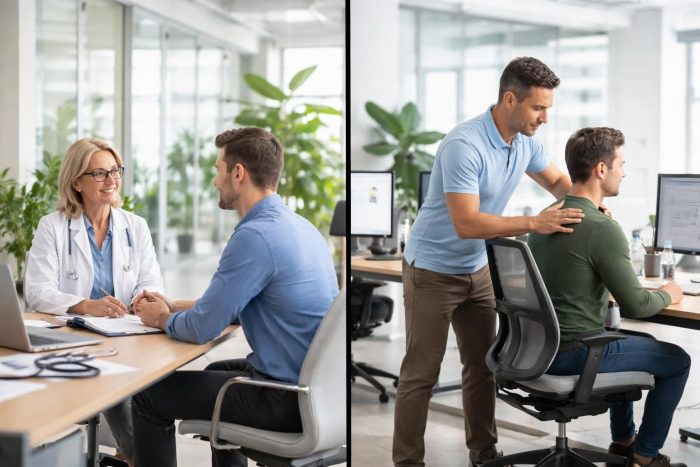 Services de santé au travail pour entreprises avec médecine préventive et ergonomie professionnelle