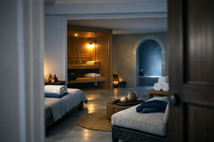 Massage, sauna, hammam : du confort, pas un soin