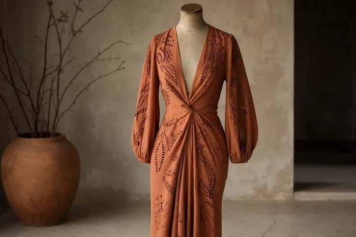 Robe terracotta à découpes : adopter la tendance avec élégance